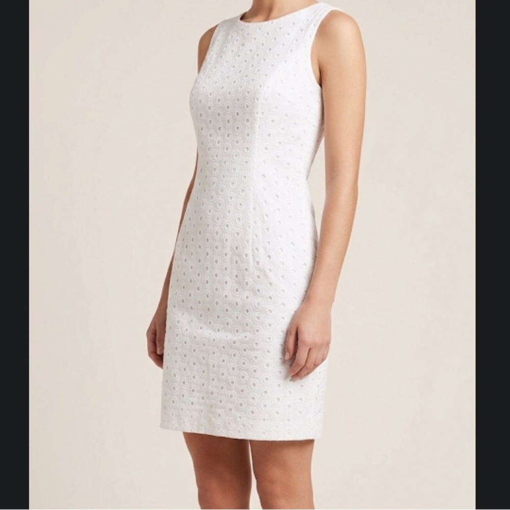 Roulette White Eyelet Cotton Mini Dress Size 6 Sleeveless